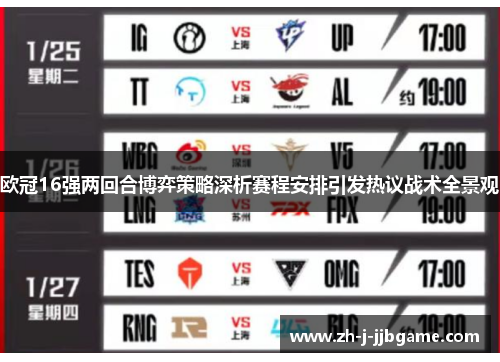 欧冠16强两回合博弈策略深析赛程安排引发热议战术全景观 欧冠16强两回合博弈策略深析赛程安排引发热议战术全景观